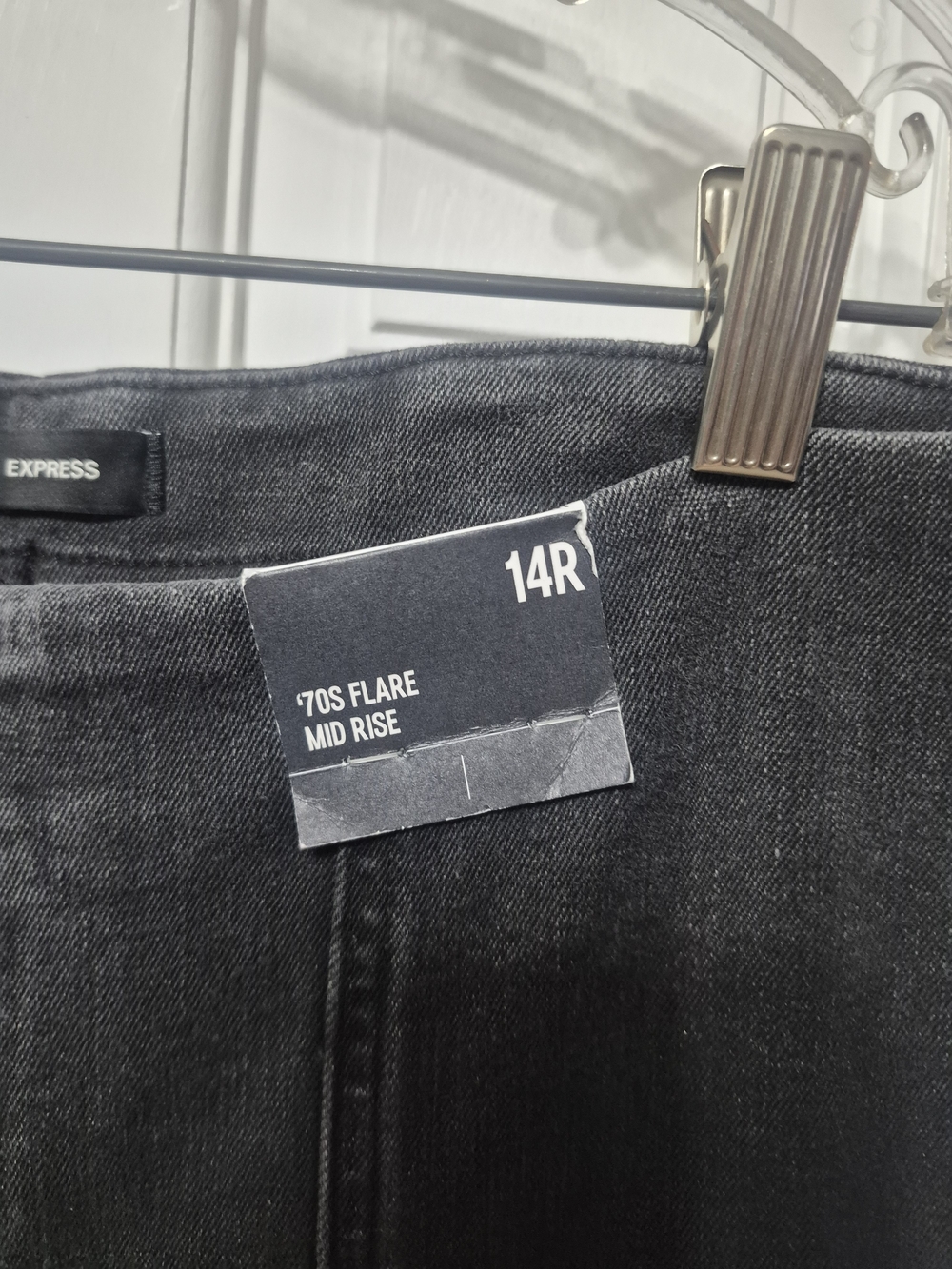 Express Black Washed Flare Jeans - Picture 2 of 4